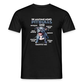 Witzig American Staffordshire Hundehalter Pitbull - Männer T-Shirt - Schwarz - Vorne - AI Model Male 178 light (178cm)