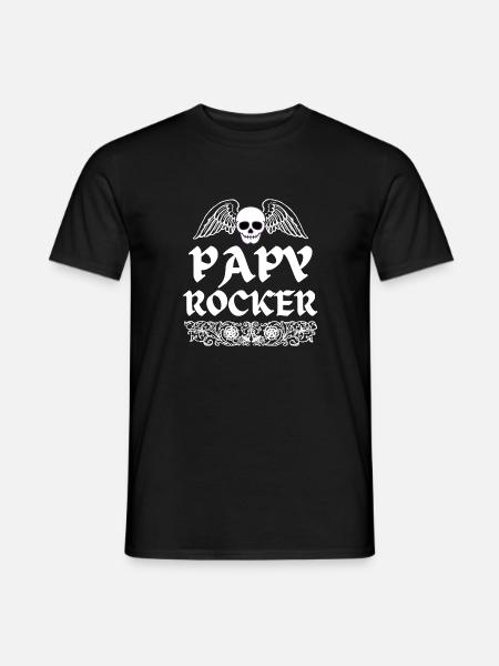 papy rocker - T-shirt homme - noir