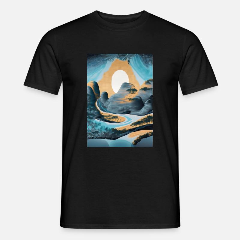 Abstrakte Landschaft - Abstract Landscape - Männer T-Shirt - Schwarz
