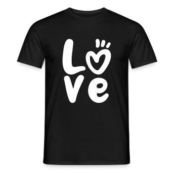 Amour Amour Lettrage Saint-Valentin - T-shirt homme - noir - Devant - AI Model Male 178 light (178cm)