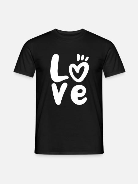 Amour Amour Lettrage Saint-Valentin - T-shirt homme - noir
