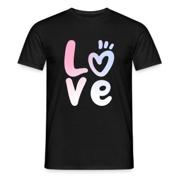 Amour Amour Lettrage Saint-Valentin - T-shirt homme - noir - Devant - AI Model Male 178 light (178cm)
