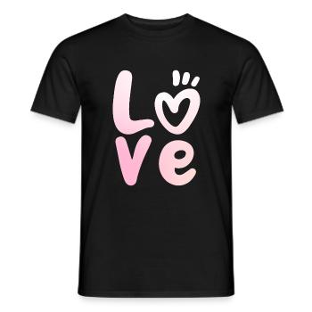 Amour Amour Lettrage Saint-Valentin - T-shirt homme - noir - Devant - AI Model Male 178 light (178cm)