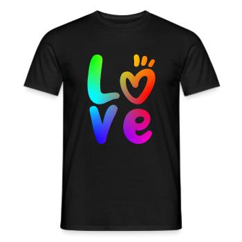 Amour Amour Lettrage Saint-Valentin - T-shirt homme - noir - Devant - AI Model Male 178 light (178cm)