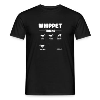 Whippet Tricks , Windhund Kunststücke Geschenkidee - Männer T-Shirt - Schwarz - Vorne - AI Model Male 178 light (178cm)