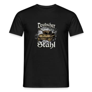 Deutscher Tiger Panzer T-shirt Soldaten Geschenk - Männer T-Shirt - Schwarz - Vorne - AI Model Male 178 light (178cm)