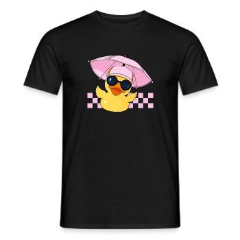 Quietscheente Sommer Gummiente Rubber Duck Enten - Männer T-Shirt - Schwarz - Vorne - AI Model Male 178 light (178cm)