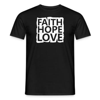 Faith Hope Love - T-shirt homme - noir - Devant - AI Model Male 178 light (178cm)
