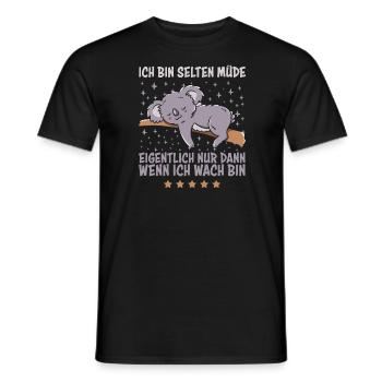 Selten Müde Koala Sarkastische Schlaf Sprüche - Männer T-Shirt - Schwarz - Vorne - AI Model Male 178 light (178cm)