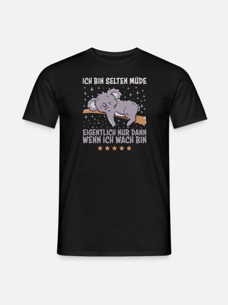 Selten Müde Koala Sarkastische Schlaf Sprüche - Männer T-Shirt - Schwarz