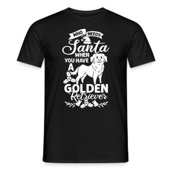 Golden Retriever Hund Welpen Besitzer Weihnachten - Männer T-Shirt - Schwarz - Vorne - AI Model Male 178 light (178cm)
