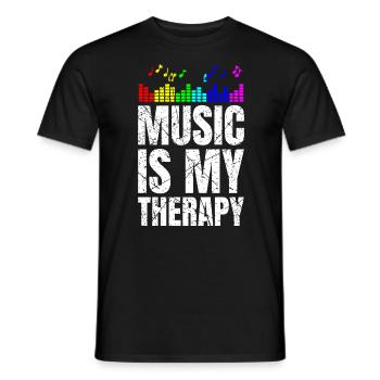 La musique est ma thérapie Musicien Mélomanes - T-shirt homme - noir - Devant - AI Model Male 178 light (178cm)