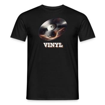 Vintage 80er 90er Retro Schallplatte Vinyl - Männer T-Shirt - Schwarz - Vorne - AI Model Male 178 light (178cm)