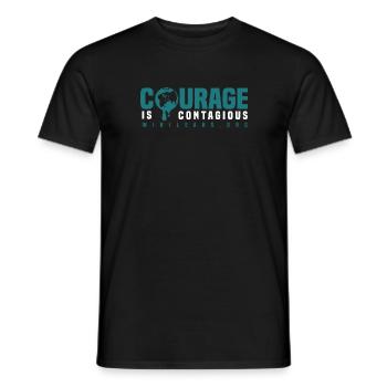 Mut ist ansteckend - WikiLeaks - Männer T-Shirt - Schwarz - Vorne - AI Model Male 178 light (178cm)