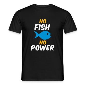 No fish no power - Men's T-Shirt - black - Front - AI Model Male 178 light (178cm)