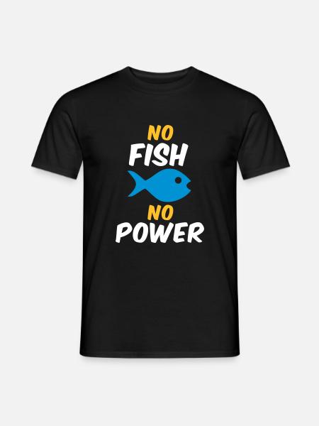 No fish no power - Men's T-Shirt - black