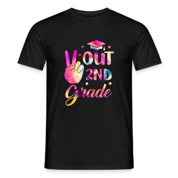 Peace out second 2nd class Happy Last school day - Men's T-Shirt - black - Front - AI Model Male 178 light (178cm)