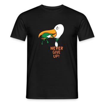 never give up - Men's T-Shirt - black - Front - AI Model Male 178 light (178cm)