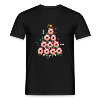 Donuts Fast Food Donut Christmas Tree - Männer T-Shirt - Schwarz - Vorne - AI Model Male 178 light (178cm)