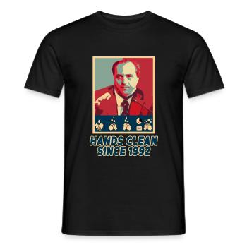 Saubere Hände - Männer T-Shirt - Schwarz - Vorne - AI Model Male 178 light (178cm)