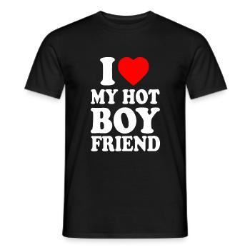 i love my hot boyfriend - Men's T-Shirt - black - Front - AI Model Male 178 light (178cm)