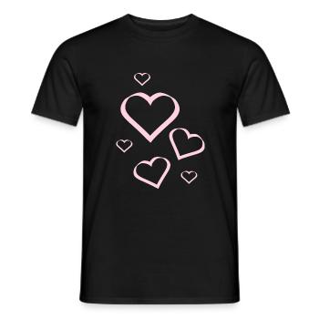rosarotes Herz Herz rosa rot Herz pink Herzmuster - Männer T-Shirt - Schwarz - Vorne - AI Model Male 178 light (178cm)