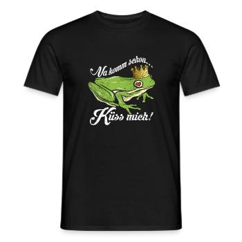 Küss mich | Froschkönig - Männer T-Shirt - Schwarz - Vorne - AI Model Male 178 light (178cm)