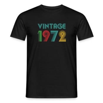 Vintage 1972 Design. Birthday Gift - Men's T-Shirt - black - Front - AI Model Male 178 light (178cm)