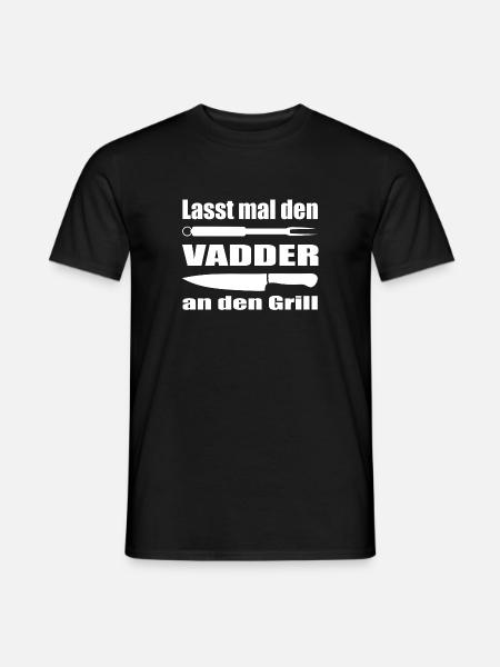 Lasst mal den Papa grillen - Papa ist Grillmeister - Männer T-Shirt - Schwarz