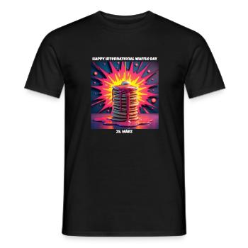waffelday - Männer T-Shirt - Schwarz - Vorne - AI Model Male 178 light (178cm)