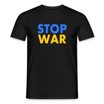 Stop war - T-shirt homme - noir - Devant - AI Model Male 178 light (178cm)