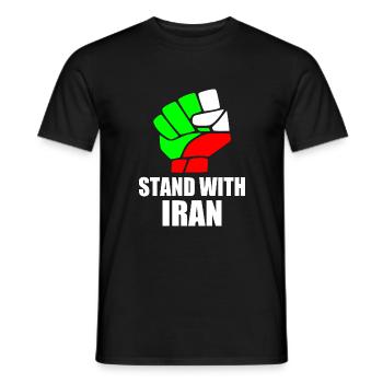 Stand with iran - Männer T-Shirt - Schwarz - Vorne - AI Model Male 178 light (178cm)