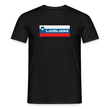 Ljubljana City dans le drapeau slovène - T-shirt homme - noir - Devant - AI Model Male 178 light (178cm)