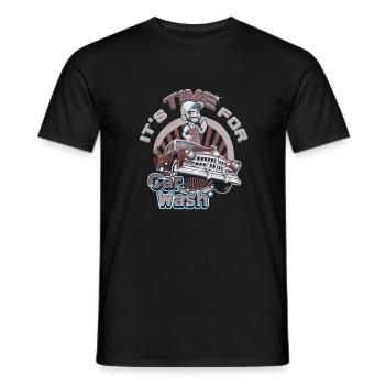 It's time for car washing - vintage look - Men's T-Shirt - black - Front - AI Model Male 178 light (178cm)