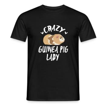 Crazy Lady Pig Lady cochon d'Inde animal de compagnie - T-shirt homme - noir - Devant - AI Model Male 178 light (178cm)
