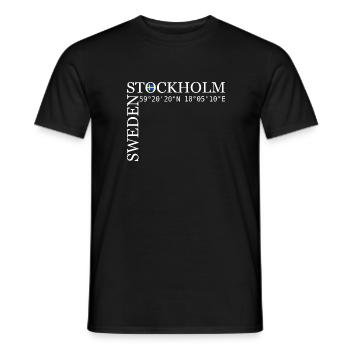 Stockholm Sweden Schweden Skandinavien - Männer T-Shirt - Schwarz - Vorne - AI Model Male 178 light (178cm)