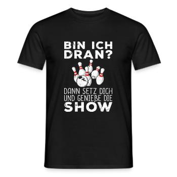 Setz Dich Geniße Die Show Bowling - Männer T-Shirt - Schwarz - Vorne - AI Model Male 178 light (178cm)
