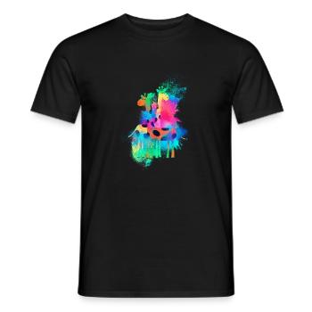 Giraffe afrika farbenfroh - Männer T-Shirt - Schwarz - Vorne - AI Model Male 178 light (178cm)