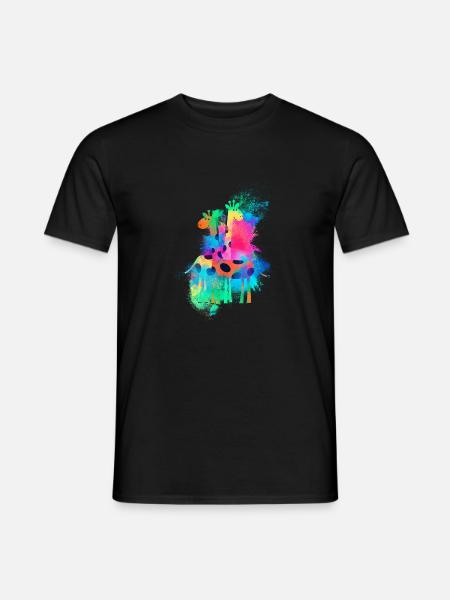 Giraffe africa colorful - Men's T-Shirt - black