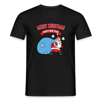Noël Noël Père Noël Père Noël - T-shirt homme - noir - Devant - AI Model Male 178 light (178cm)