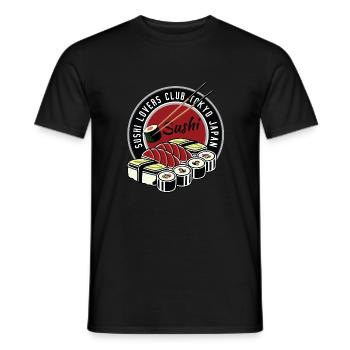 Sushi club - Men's T-Shirt - black - Front - AI Model Male 178 light (178cm)
