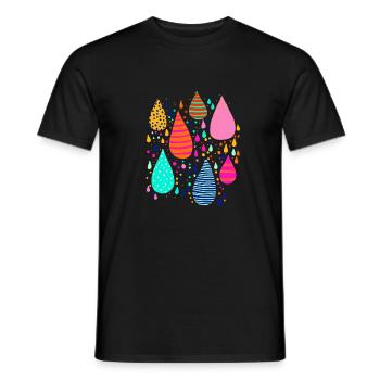 goutte de pluie - T-shirt homme - noir - Devant - AI Model Male 178 light (178cm)
