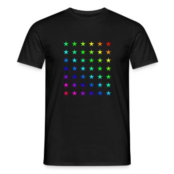 Étoiles arc en ciel arc en ciel drapeau drapeau drapeau - T-shirt homme - noir - Devant - AI Model Male 178 light (178cm)