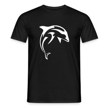 Dolphin dolphins - Men's T-Shirt - black - Front - AI Model Male 178 light (178cm)