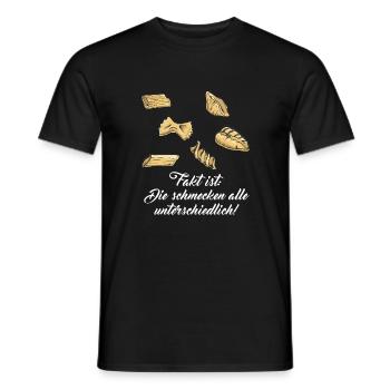 Die Nudeln schmecken alle unterschiedliche - Männer T-Shirt - Schwarz - Vorne - AI Model Male 178 light (178cm)