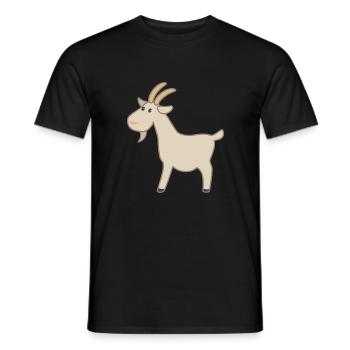 Chèvre - T-shirt homme - noir - Devant - AI Model Male 178 light (178cm)