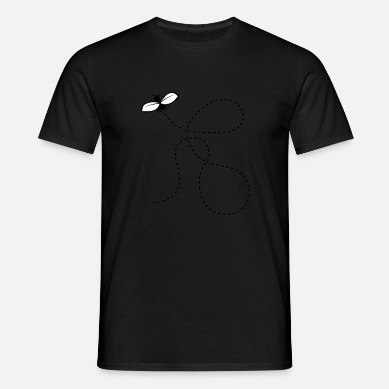 Dashed Line Fly - Men's T-Shirt - black