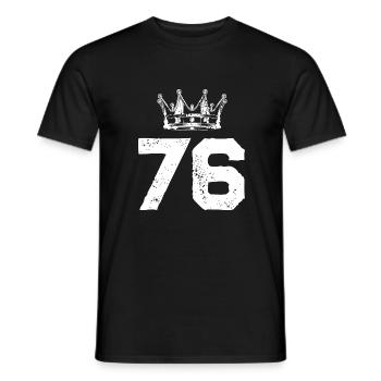 76 Number crown - Men's T-Shirt - black - Front - AI Model Male 178 light (178cm)