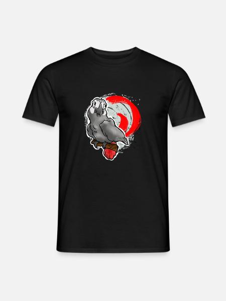 Graupapagei Toon - Männer T-Shirt - Schwarz