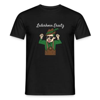 Lederhosn Ersatz Lederhose Ersatz Lederhosn - Männer T-Shirt - Schwarz - Vorne - AI Model Male 178 light (178cm)